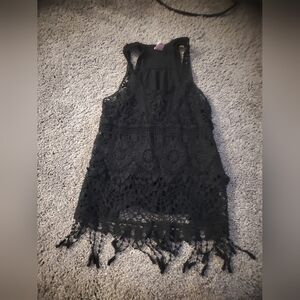 No Boundaries Black Lacey Tank Top
